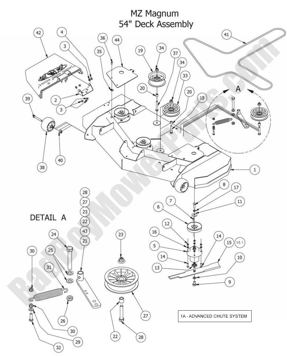 971 - Bad Boy Mower Parts Lookup > 2014 > MZ Magnum > 54\" Deck Assembly
